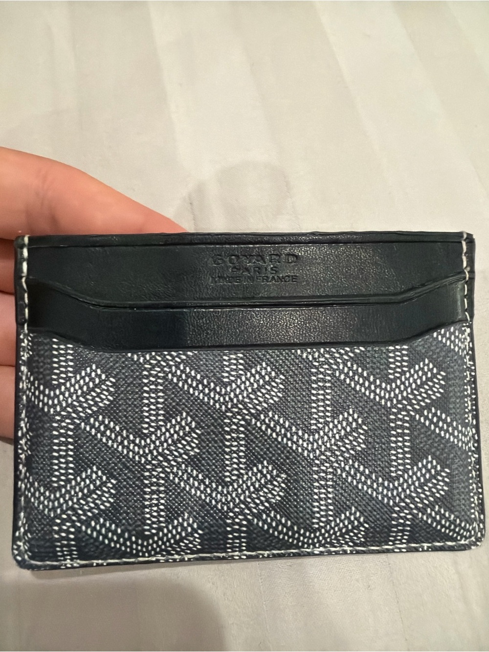 Goyard Black and Gray Card Holder - Signature Canvas Slim Wallet